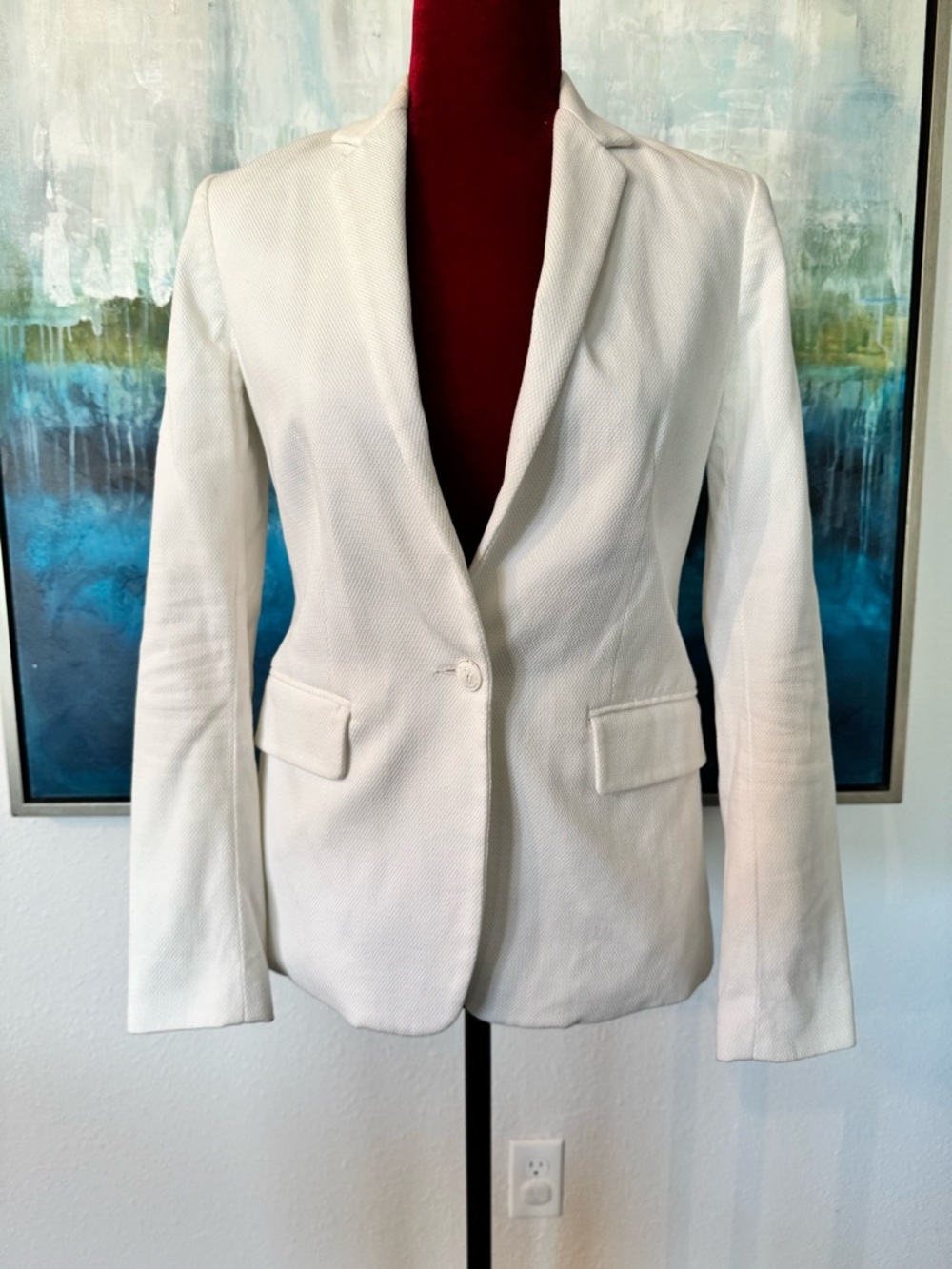 rag & bone Cream Single-Button Tailored Blazer summer jacket